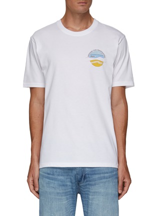 Main View - Click To Enlarge - DENHAM - Praia' Circular Beach Print Cotton Crewneck T-Shirt