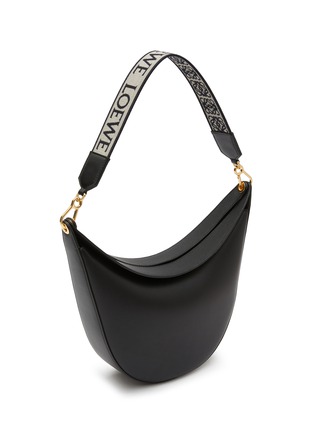 Detail View - Click To Enlarge - LOEWE - ‘Luna' logo jacquard handle leather hobo bag