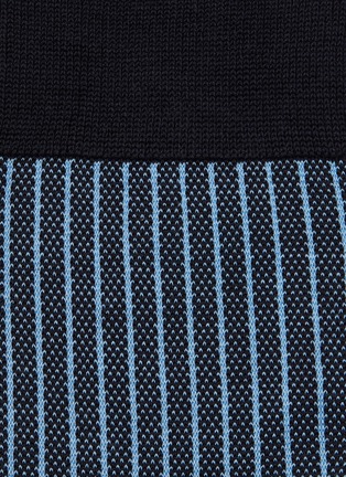 Detail View - Click To Enlarge - FALKE - Oxford' Striped Cotton Nylon Blend Rib Socks