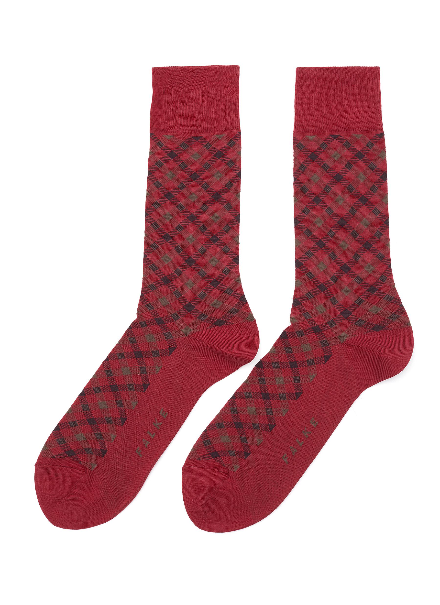 Smart’ Seasonal Check Cotton Blend Crew Socks