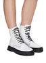Figure View - Click To Enlarge - VIRÓN  - ‘1992’ HIGH TOP LACE UP APPLE SKIN COMBAT BOOTS