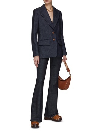 Figure View - Click To Enlarge - CHLOÉ - Raw Denim Single-Breasted Blazer