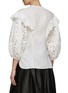 Back View - Click To Enlarge - CHLOÉ - CUTOUT DETAIL MID SLEEVE RUFFLED TOP