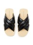 Detail View - Click To Enlarge - PROENZA SCHOULER - ‘Float’ Padded Crossover Strap Leather Slides