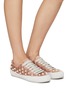 Figure View - Click To Enlarge - PEDRO GARCIA  - ‘Punet' pearl embellished quilted satin sneakers