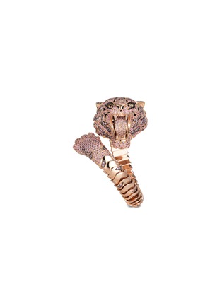 Detail View - Click To Enlarge - ROBERTO COIN - ‘Animalier’ Tiger Limited Edition diamond sapphire 18K rose gold bracelet