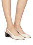 Figure View - Click To Enlarge - AEYDE - ‘ALICIA’ NAPPA LEATHER SLINGBACK BLOCK HEEL PUMPS