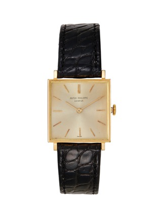 Main View - Click To Enlarge - LANE CRAWFORD VINTAGE COLLECTION - PATEK PHILIPPE silver dial 18k yellow gold case watch