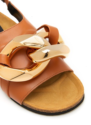 Detail View - Click To Enlarge - JW ANDERSON - FLAT CHAIN CALFSKIN LEATHER SANDALS