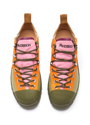 Detail View - Click To Enlarge - JW ANDERSON - CALFSKIN LEATHER LOW TOP LACE UP HIKING SNEAKERS