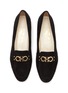 Detail View - Click To Enlarge - SALVATORE FERRAGAMO - ‘BABS’ LOGO ENGRAVED BUCKLE DETAIL SUEDE LOAFERS