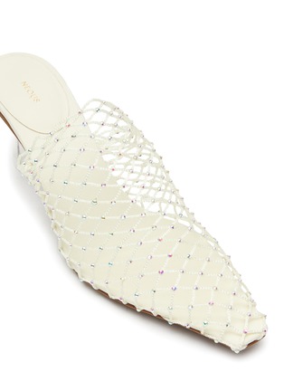 Detail View - Click To Enlarge - NEOUS - Bophy' Crystal Embellished Mesh Cage Heeled Mules