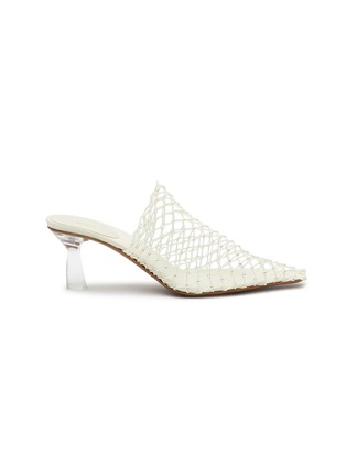 Main View - Click To Enlarge - NEOUS - Bophy' Crystal Embellished Mesh Cage Heeled Mules