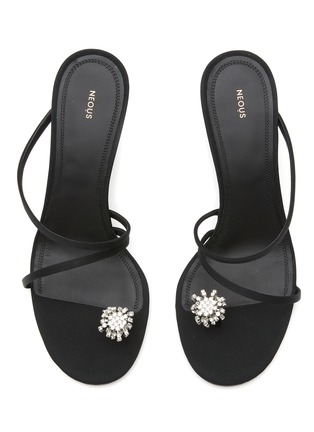 Detail View - Click To Enlarge - NEOUS - Venus' Crystal Toe Ring Heeled Strap Sandals