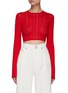 MIU MIU - KEYHOLE TIED BACK KNITTED CROPPED TOP