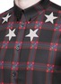 Detail View - Click To Enlarge - GIVENCHY - Star print tartan plaid shirt