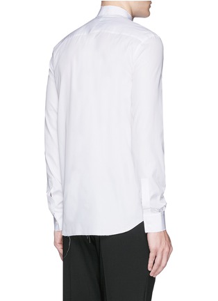 Back View - Click To Enlarge - GIVENCHY - Raw edge bib cotton poplin shirt