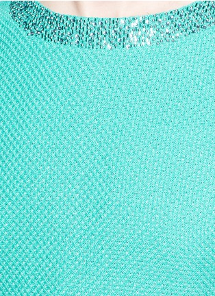 Detail View - Click To Enlarge - ST. JOHN - Stud strass trim shimmer knit dress