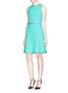 Front View - Click To Enlarge - ST. JOHN - Stud strass trim shimmer knit dress