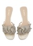 Detail View - Click To Enlarge - RODO - LAME CALF LEATHER CRYSTAL KNOT FLAT SLIDES