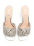 Detail View - Click To Enlarge - RODO - CRYSTAL KNOT LAME CALF LEATHER MULES