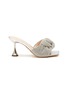 Main View - Click To Enlarge - RODO - CRYSTAL KNOT LAME CALF LEATHER MULES