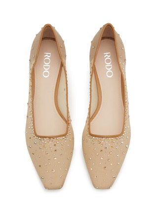 Detail View - Click To Enlarge - RODO - Crystal Embellished Mesh Skimmer Flats