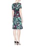 Back View - Click To Enlarge - ST. JOHN - Sheer trim floral print silk charmeuse dress