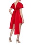 Figure View - Click To Enlarge - CAROLINA HERRERA - BELL SLEEVES STRUCTURED A LINE MINI DRESS