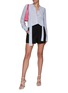 Figure View - Click To Enlarge - CAROLINA HERRERA - Virgin Wool Blend High-Waisted Wide Shorts