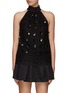 Main View - Click To Enlarge - CAROLINA HERRERA - HALTER NECK SEQUIN DETAIL SHEER BLOUSE