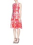 Front View - Click To Enlarge - ST. JOHN - Mirror floral jacquard knit wool blend dress