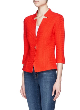 Front View - Click To Enlarge - ST. JOHN - Notched collar textured knit jacket