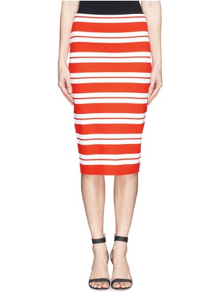 Main View - Click To Enlarge - ST. JOHN - Variegated stripe knit pencil skirt