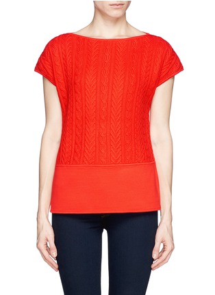 Main View - Click To Enlarge - ST. JOHN - Contrast front Milano knit top