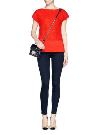 Figure View - Click To Enlarge - ST. JOHN - Contrast front Milano knit top