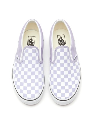 Figure View - Click To Enlarge - VANS - ‘Slip-On’ Low Top Checkerboard Canvas Kids Sneakers