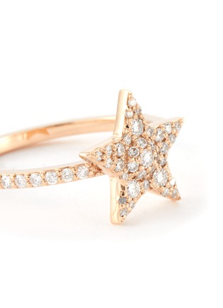 Detail View - Click To Enlarge - BEE GODDESS - ‘Starlight' Diamond Pavé 14k Rose Gold Sirius Star Ring