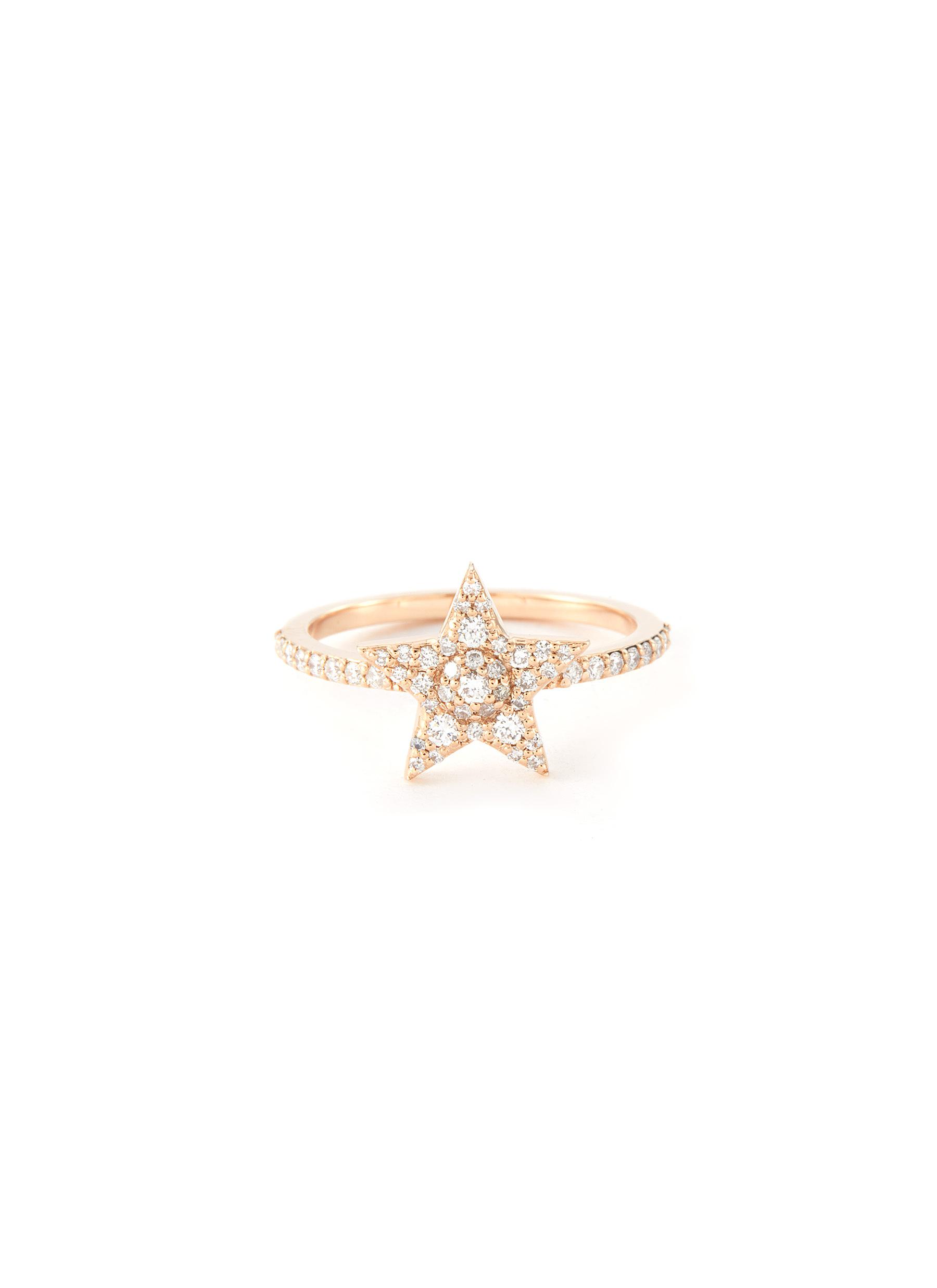 BEE GODDESS 'Starlight' Diamond Pavé 14k Rose Gold Sirius Star Ring