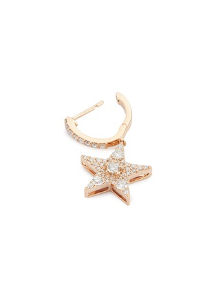 Detail View - Click To Enlarge - BEE GODDESS - ‘Starlight' Diamond 14k Rose Gold Sirius Star Drop Earrings