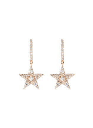 Main View - Click To Enlarge - BEE GODDESS - ‘Starlight' Diamond 14k Rose Gold Sirius Star Drop Earrings