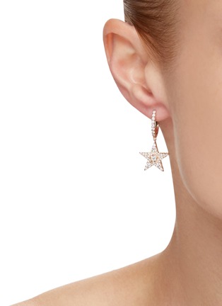 Figure View - Click To Enlarge - BEE GODDESS - ‘Starlight' Diamond 14k Rose Gold Sirius Star Drop Earrings