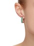 Figure View - Click To Enlarge - BEE GODDESS - ‘Mondrian' Diamond Emerald 14k Gold Hoop Earrings