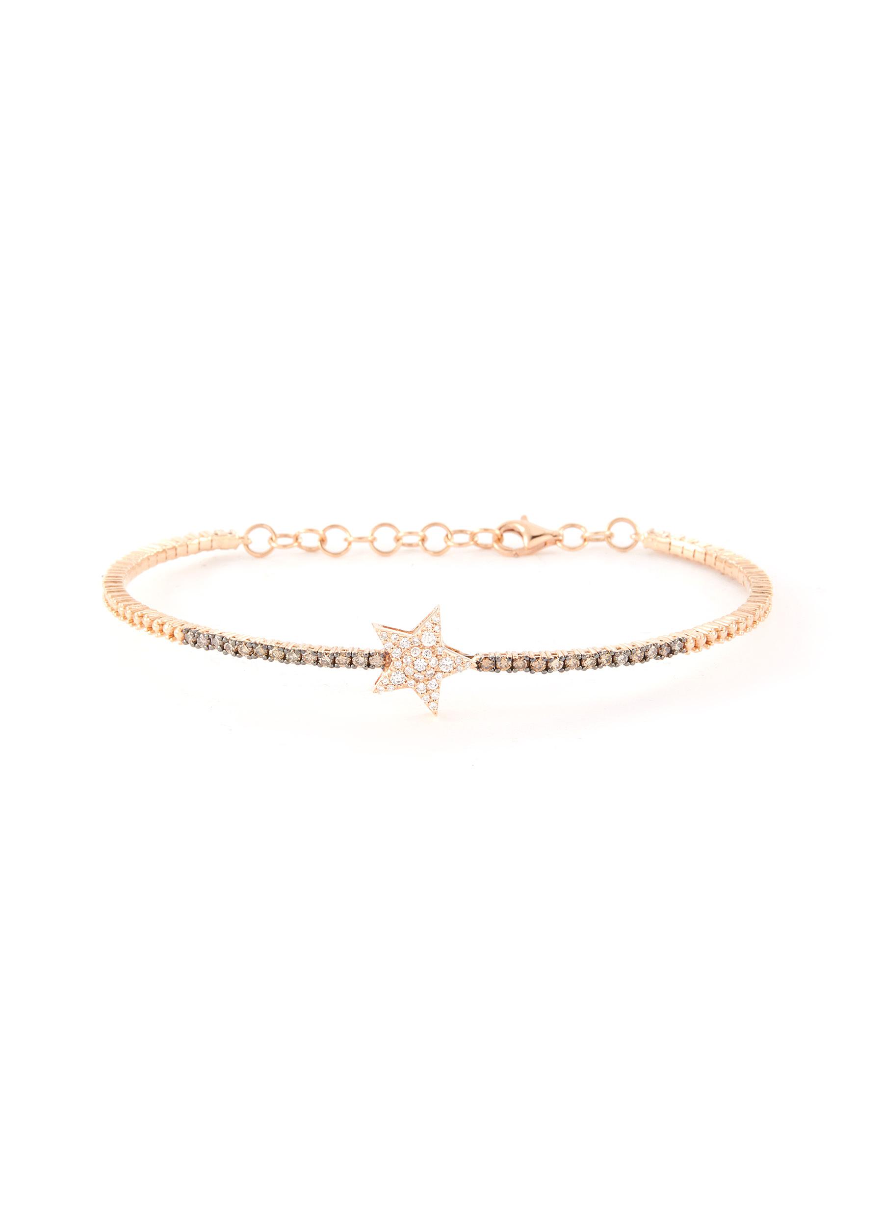 BEE GODDESS ‘Starlight' Diamond 14k Rose Gold Sirius Star Bracelet