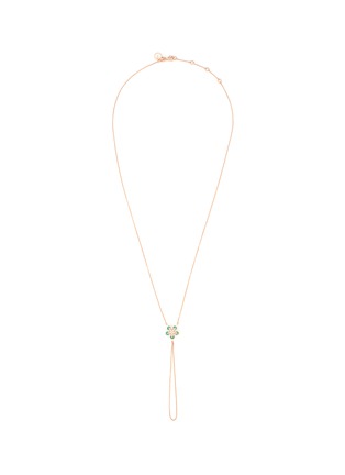 Main View - Click To Enlarge - BEE GODDESS - ‘Starlight' Diamond Emerald 14k Rose Gold Sirius Star Necklace