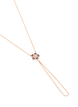 Detail View - Click To Enlarge - BEE GODDESS - ‘Starlight' Diamond Sapphire 14k Rose Gold Sirius Star Necklace