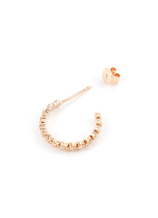 Detail View - Click To Enlarge - BEE GODDESS - ‘Starlight' Diamond 14k Rose Gold Hoop Earrings