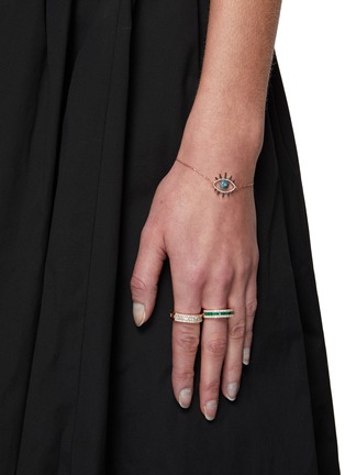 Figure View - Click To Enlarge - BEE GODDESS - ‘Mondrian' Diamond Emerald 14k Gold Ring