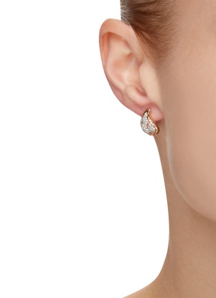 Figure View - Click To Enlarge - BEE GODDESS - ‘Lotus Lakshmi' Diamond Rose Gold Stud Earrings
