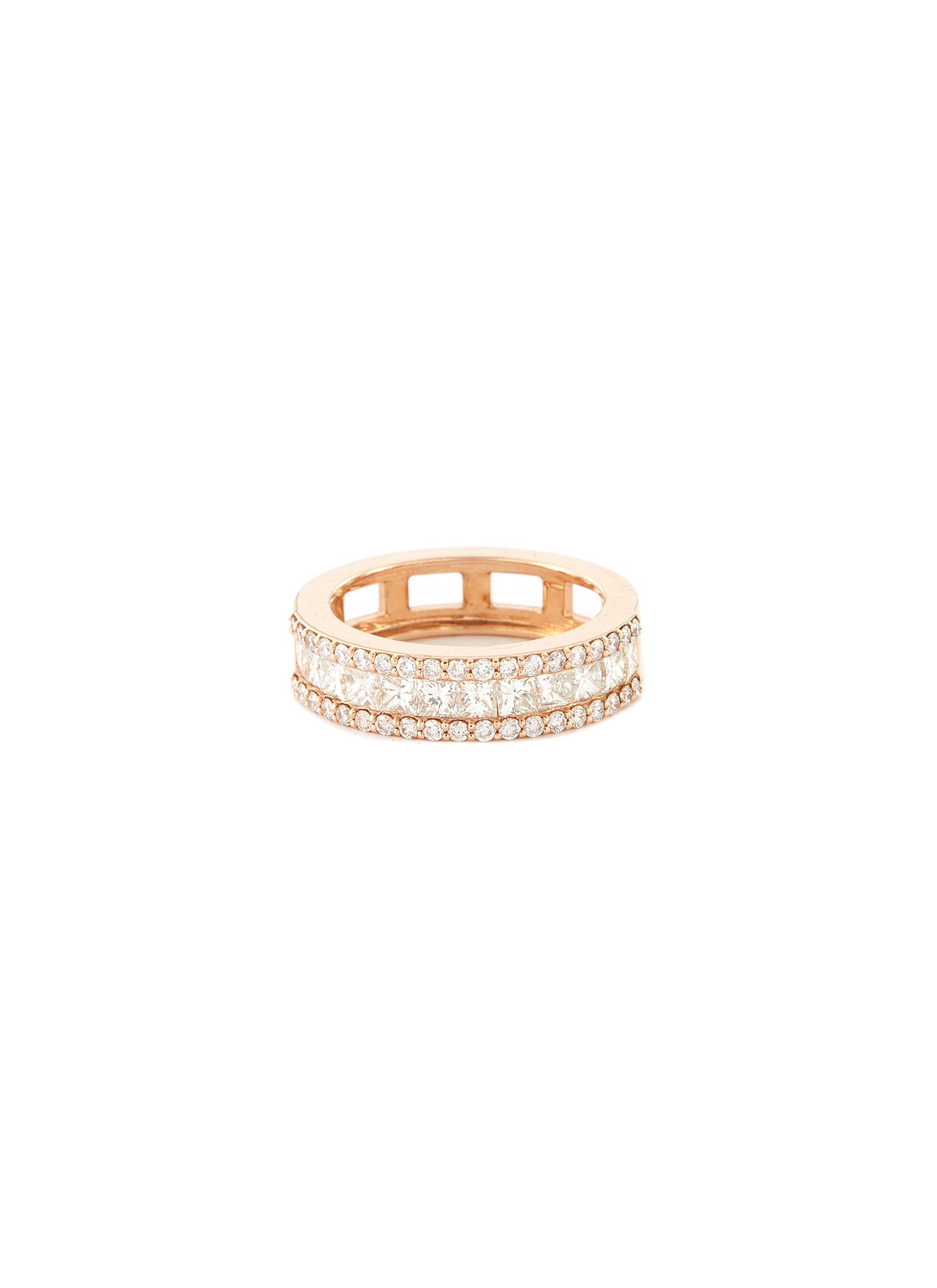 BEE GODDESS 'Mondrian' Diamond 14k Rose Gold Ring